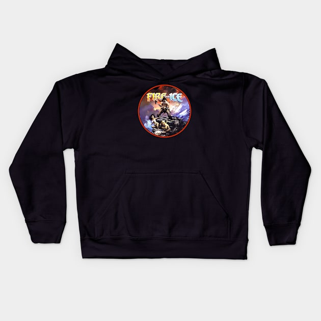 Fire and Ice (Black Print) Kids Hoodie by Miskatonic Designs